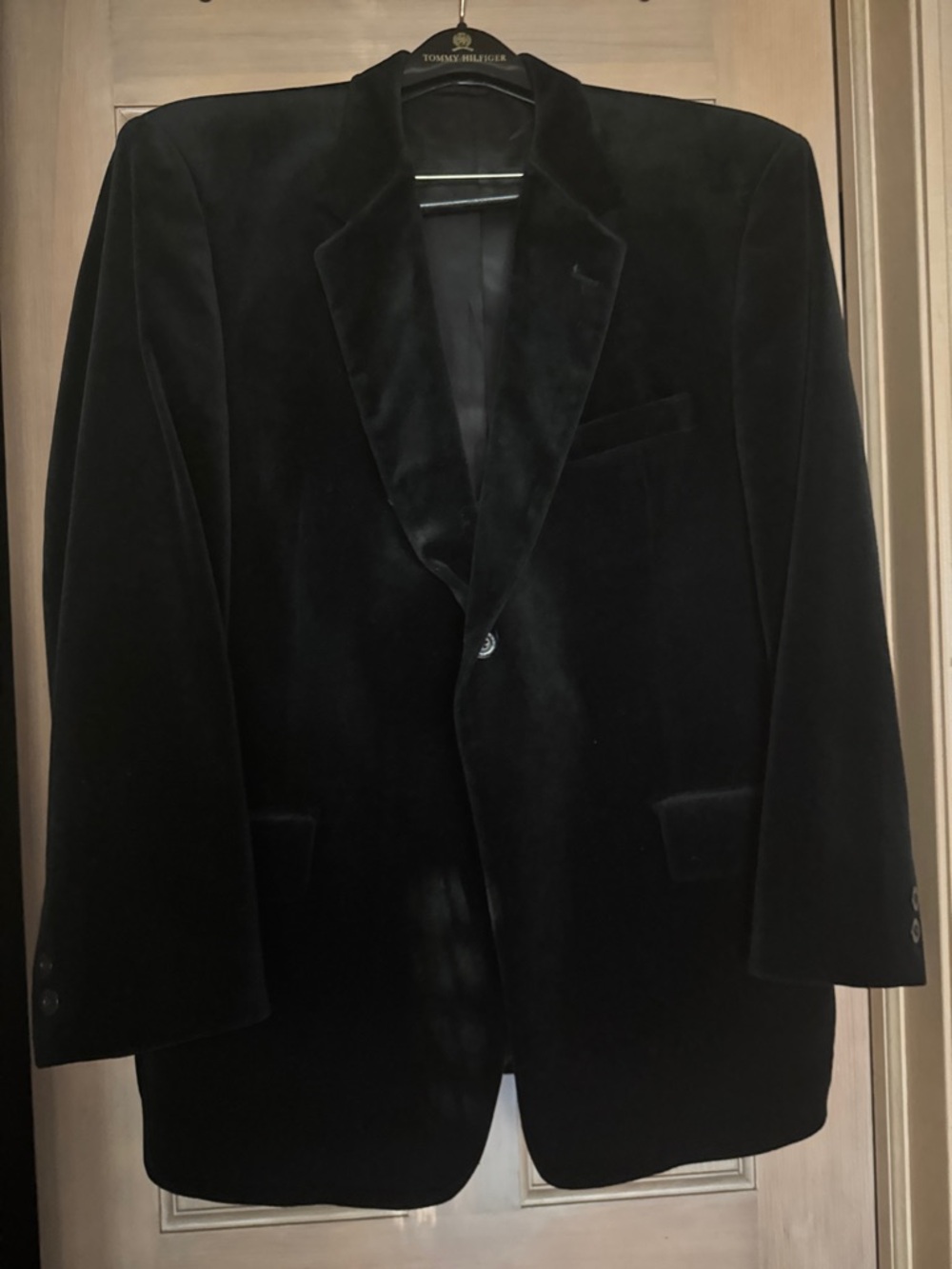 Vintage Kenneth Cole New York Black Velvet Sport Coat Blazer - Single Button